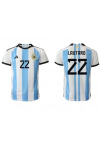 Fotbalové Dres Argentina Lautaro Martinez #22 Domácí Oblečení MS 2022 Krátký Rukáv